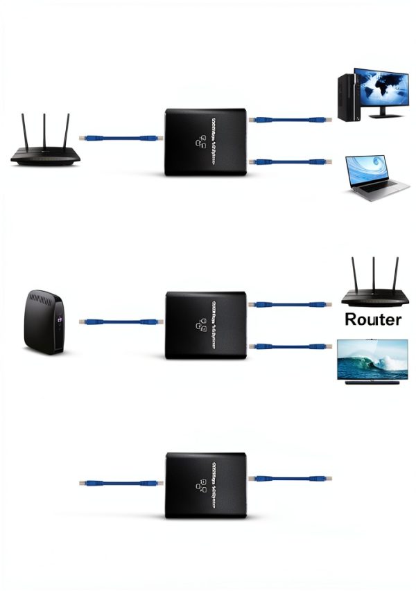 FUNZING Gigabit Ethernet Splitter 1 to 2 for Laptops-2