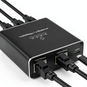 QINGLER Ethernet Splitter 1 to 4 for Laptop-0