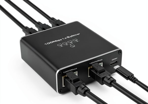 QINGLER Ethernet Splitter 1 to 4 for Laptop-0