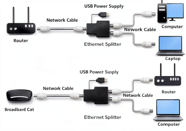 Ethernet Splitter by Pushua for Laptop Network Adapters-4