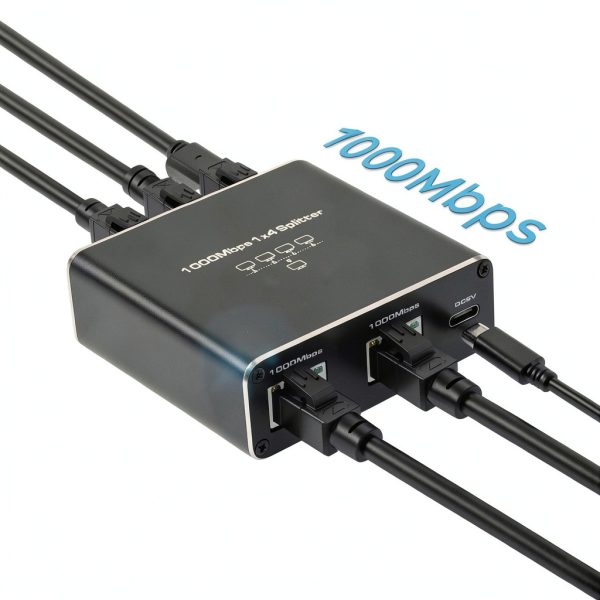 QINGLER Ethernet Splitter 1 to 4 for Laptop-2