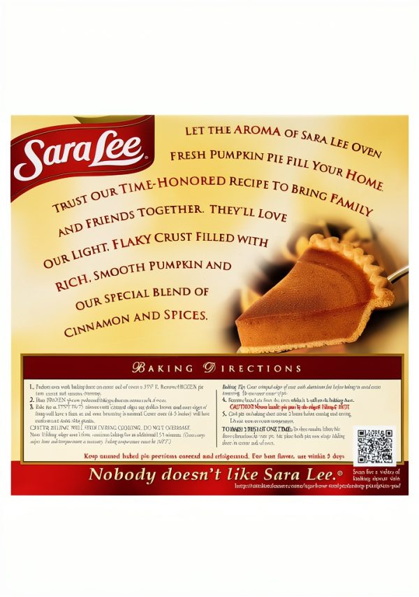 Sara Lee Pumpkin Pie Frozen Dessert Real Spices 34 oz-1