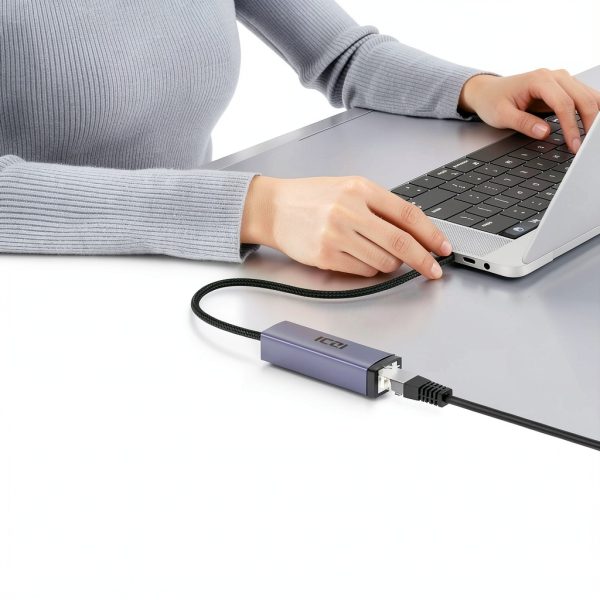 ICZI USB C Ethernet Adapter Bright Grey-3