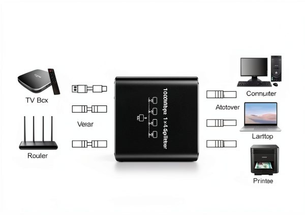 QINGLER Ethernet Splitter 1 to 4 for Laptop-6