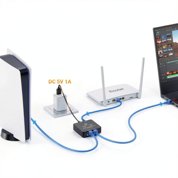 Ethernet Splitter KiWiBiRD 2‑Port Compact Adapter-3