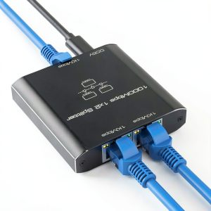 Gigabit Ethernet Splitter HRSDEIE 1 to 2 Dual Port-0