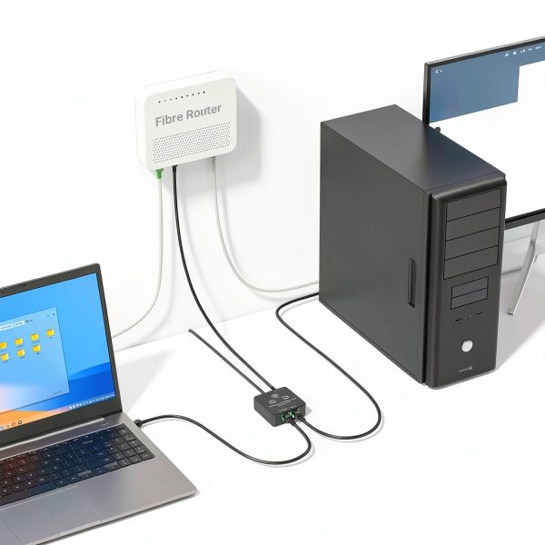 Ethernet Splitter KiWiBiRD 2‑Port Compact Adapter-2