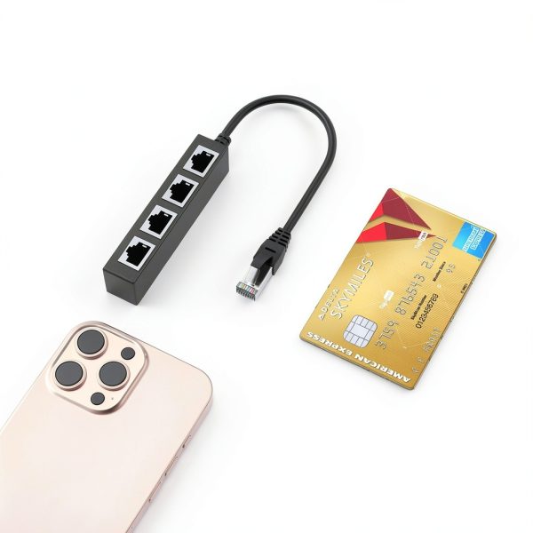 RJ45 Ethernet Splitter Black DY-FBA-255 Laptop-2