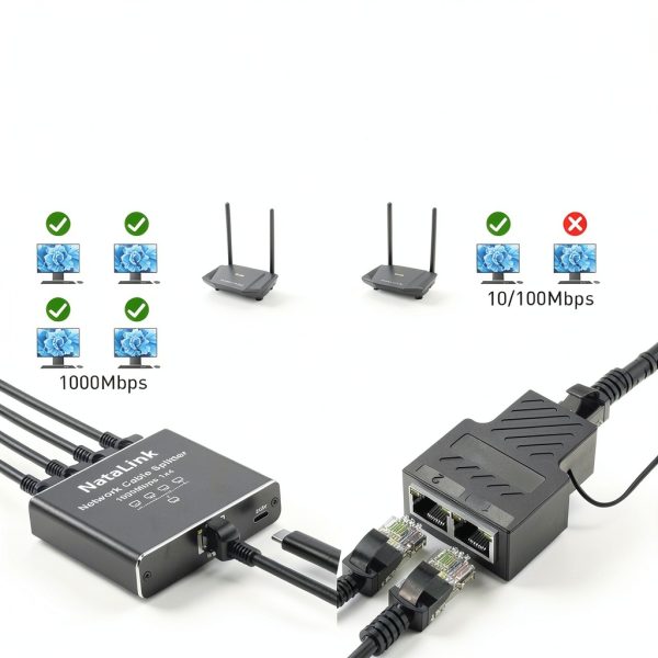 NataLink Network Splitter 1 to 4 RJ45 Ethernet-5