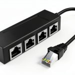 RJ45 Ethernet Splitter Black DY-FBA-255 Laptop-0