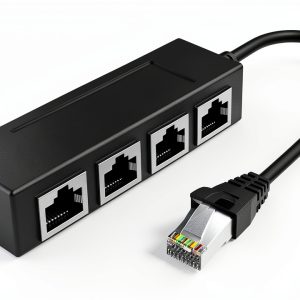 RJ45 Ethernet Splitter Black DY-FBA-255 Laptop-0