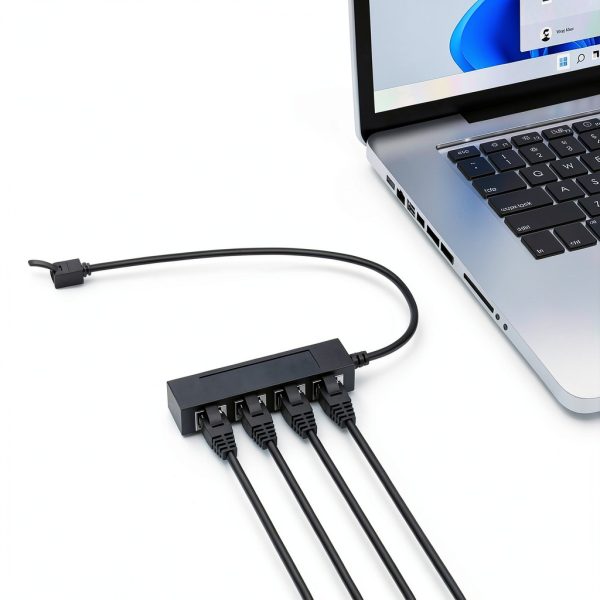 DESOFICON RJ45 Ethernet Splitter 1 to 4 for Laptops-3