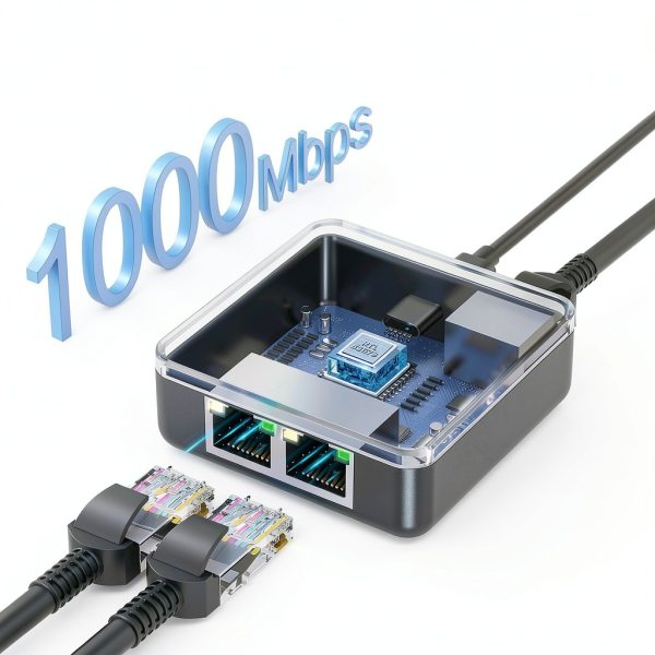 Ethernet Splitter KiWiBiRD 2‑Port Compact Adapter-4