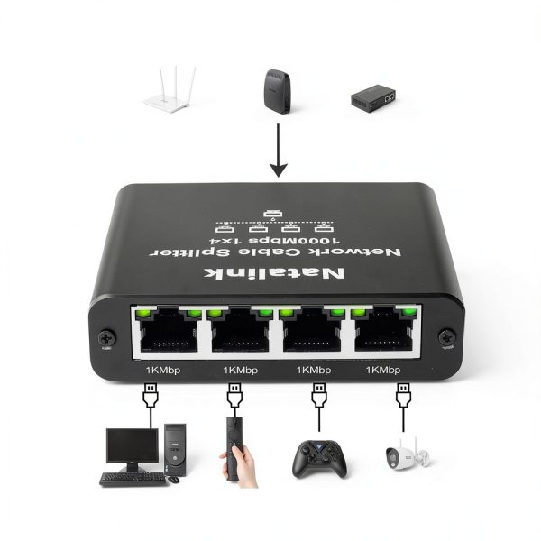 NataLink Network Splitter 1 to 4 RJ45 Ethernet-8