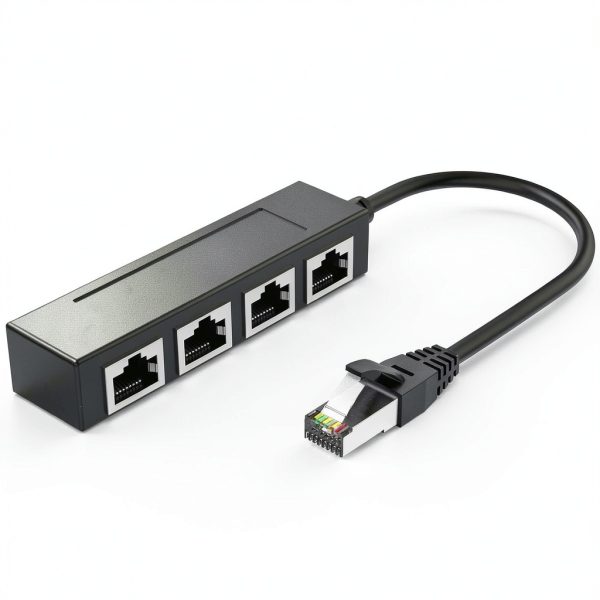 DESOFICON RJ45 Ethernet Splitter 1 to 4 for Laptops-0