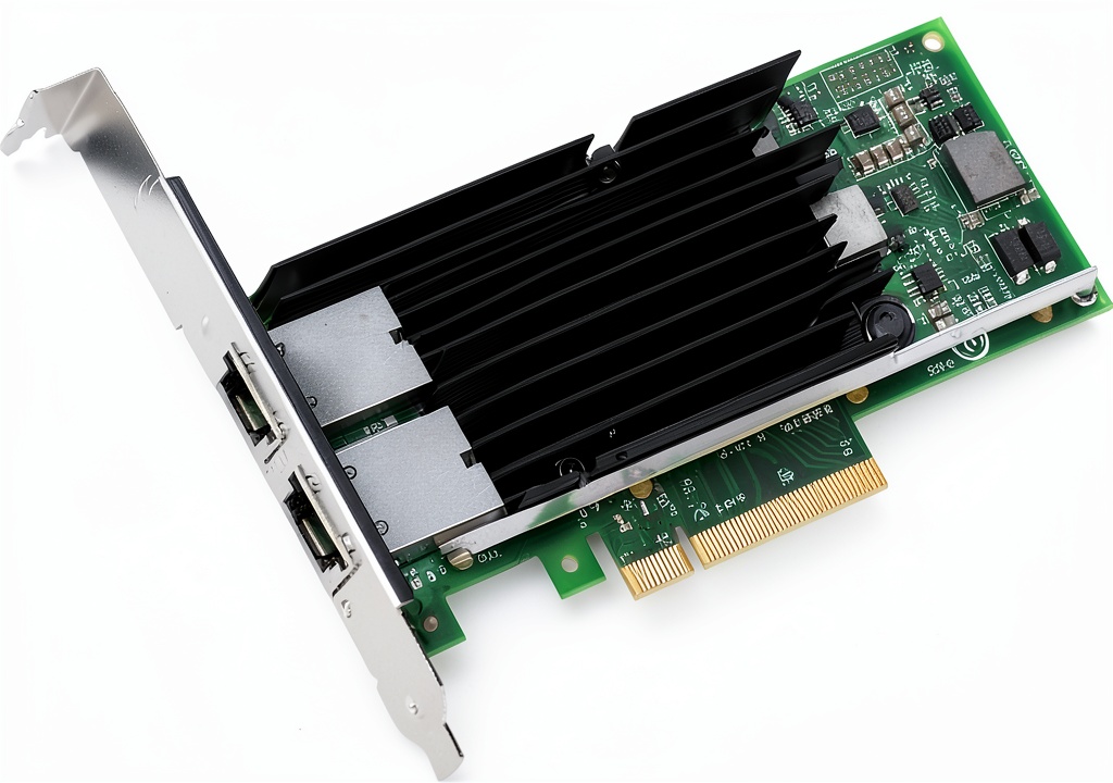 Intel X540T2BLK adapter installed in a laptop