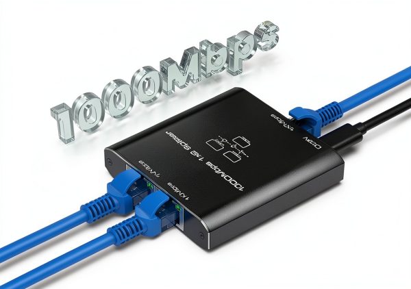 Gigabit Ethernet Splitter HRSDEIE 1 to 2 Dual Port-1