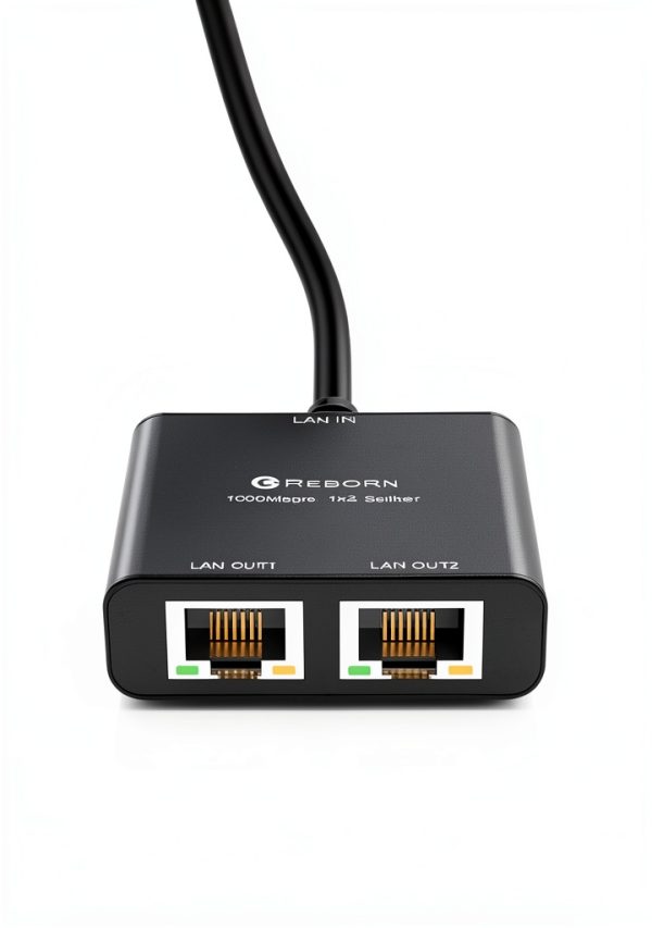 Ethernet Splitter Reborn Gigabit 1 to 2 RJ45 Adapter Aluminum-1