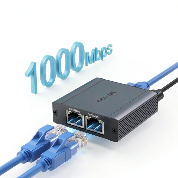Ethernet Splitter 1 to 2 MT VIKI Gigabit Adapter with USB C Power-1