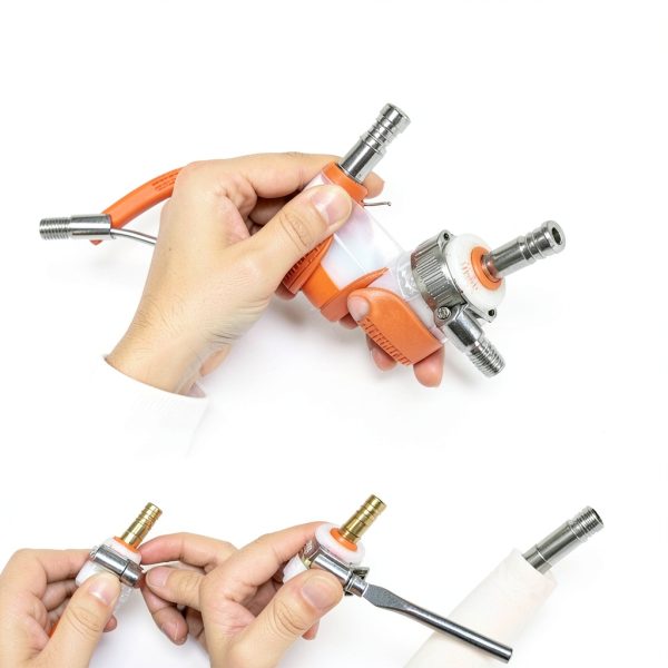 Da by 3 pcs 1/4" (6mm) Brass Barb Splicer Mender with 6 Pipe Clamps-1